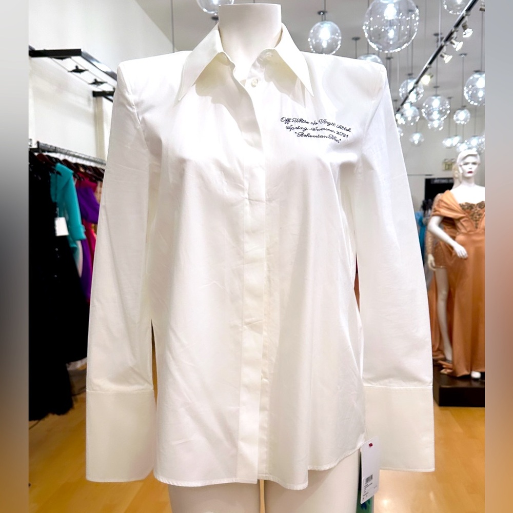 OFF WHITE Logo Embroidery Cotton Shirt by Virgil Abloh